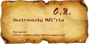 Osztrovszky Márta névjegykártya